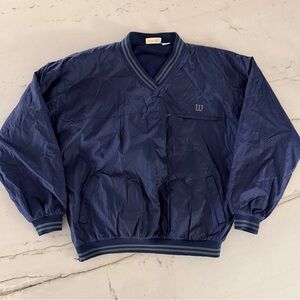 Vintage Advantage Wilson Jacket 90’s Large Fleece Lined Windbreaker Nylon Blue